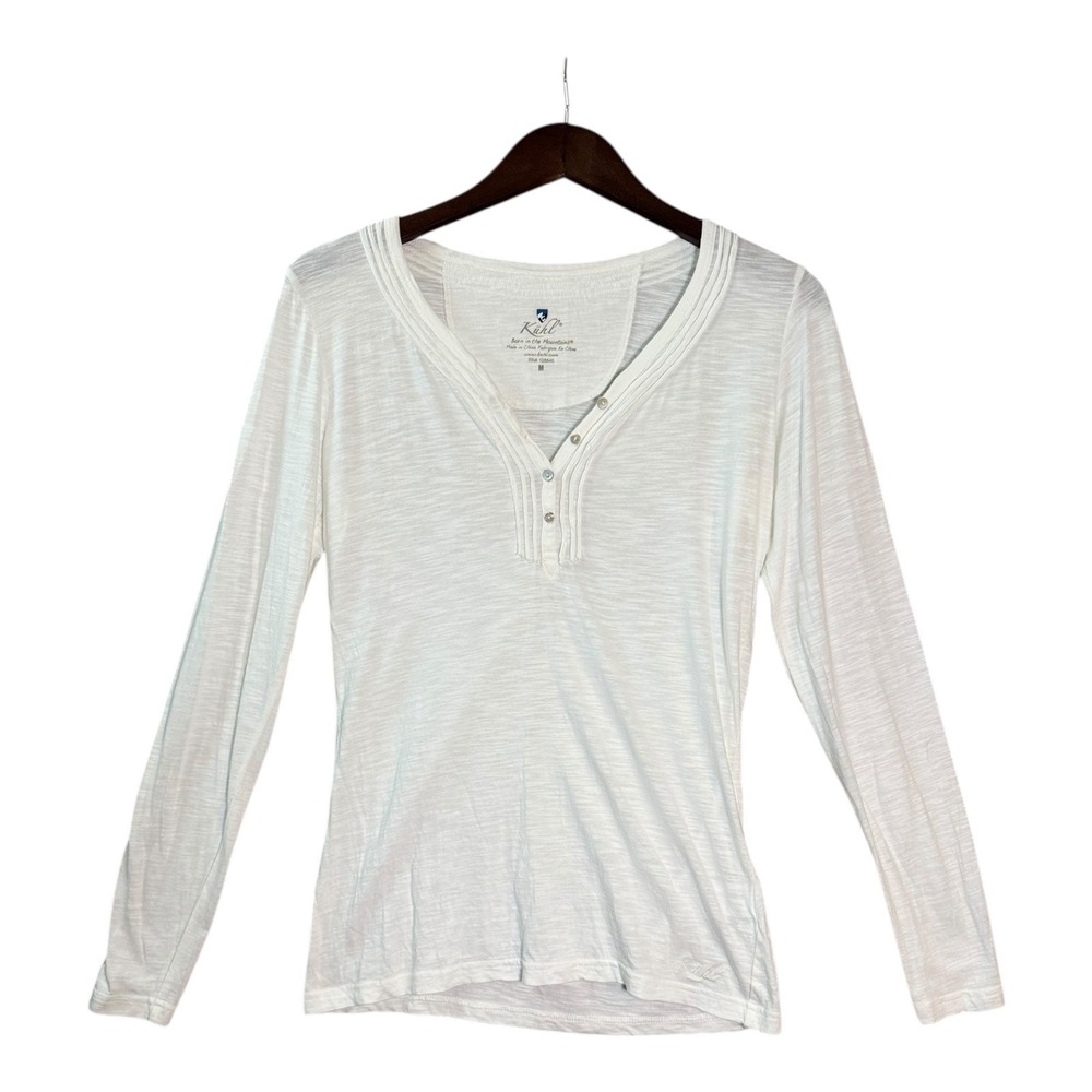 Kuhl Women's Long Sleeve Henley Tee in White